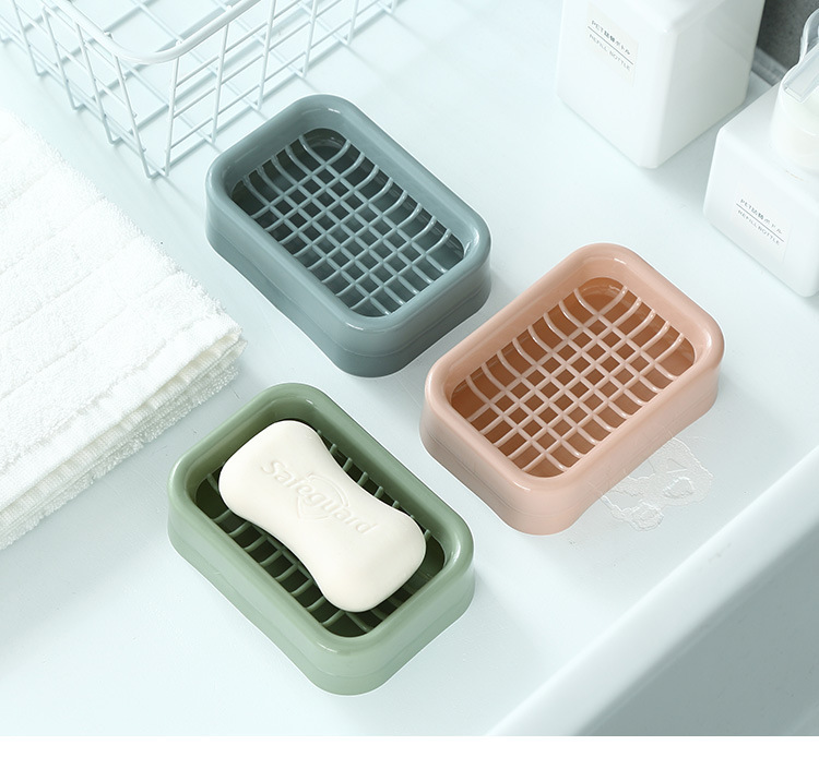 Mesh soap box thickened double layer drain soap box bathroom laundry soap rack storage rack dormitory soap box wholesale