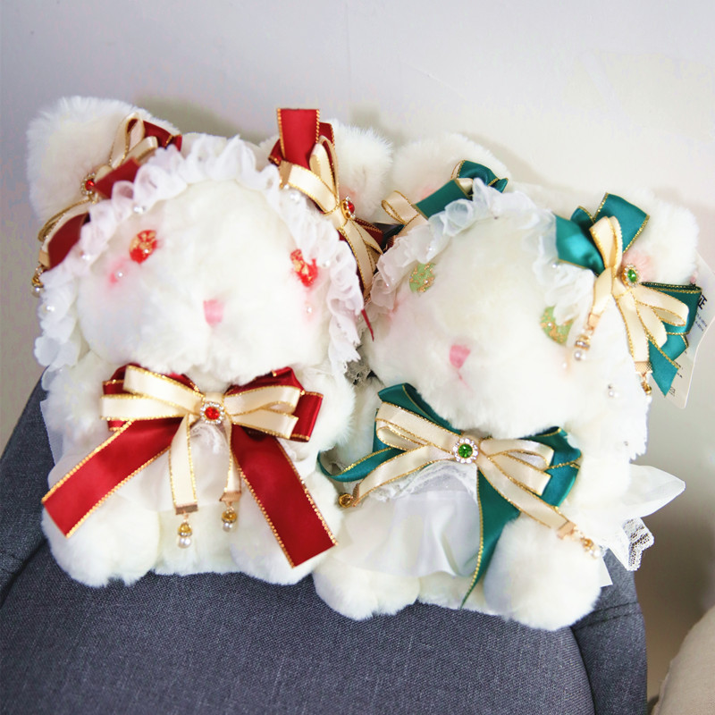 Lolita Rabbit Fried American Plush Toy Bow Ties White Rabbit Pink Cute Super Cute Doll Female Birthday Gift