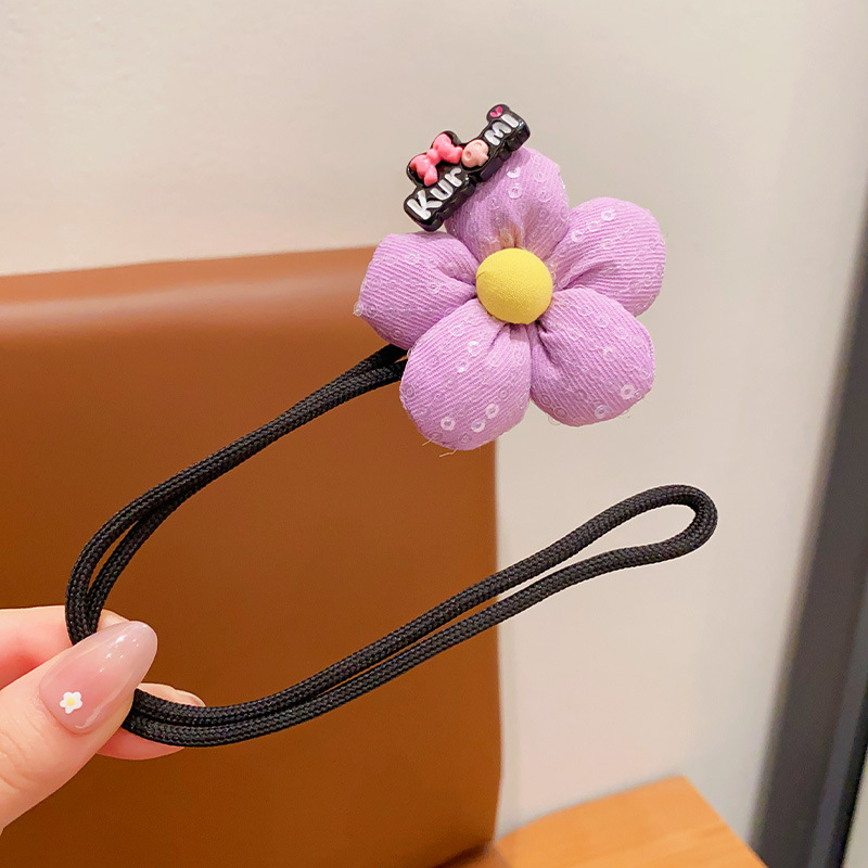 Kulomi niños varillas de cabello bola cabeza perezosa artefacto 2024 nuevo bebé dibujos animados cabeza trasera toque de flores