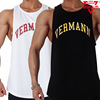 muscle Bodybuilding man motion Bodybuilding run train printing vest Easy Korean Edition ventilation Sleeveless vest