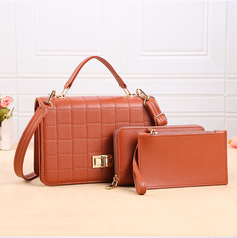 Women's Medium Pu Leather Solid Color Classic Style Square Zipper Shoulder Bag display picture 6