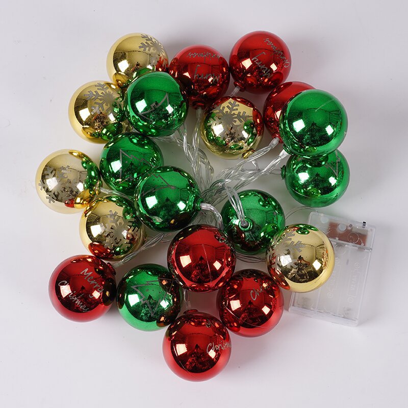 Nuevo LED caja de regalo de bola de Navidad serie de cinco estrellas pequeñas luces de color árbol de Navidad colgante diseño en stock al por mayor