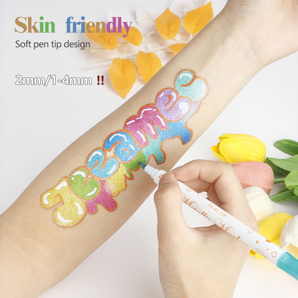 Lápiz de pintura del cuerpo humano lavable con agua para tatuajes festivos escenario facial maquillaje lápiz de acuarela lápiz de acrílico suave y duro