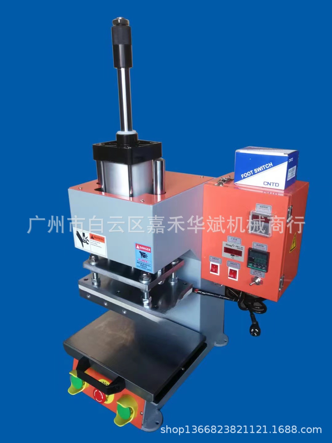 气动压唛机上加热气动烫金机,气压机180x280