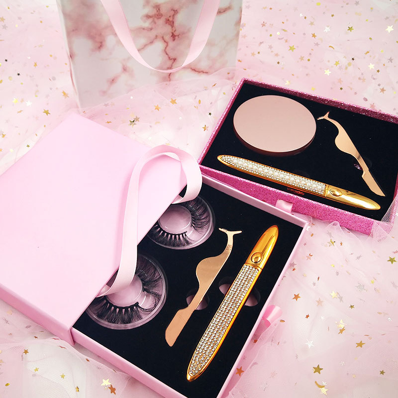 Selbst-klebstoff Eyeliner Pinzette Mit Futter Falsche Wimpern Set Box display picture 3