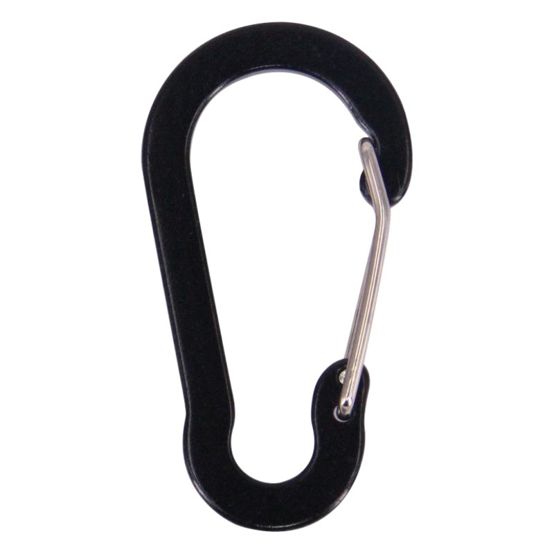 Guangdong quality No.5 gourd special-shaped full flat aluminum alloy mountaineering buckle color steel wire spring hook LOGO hook