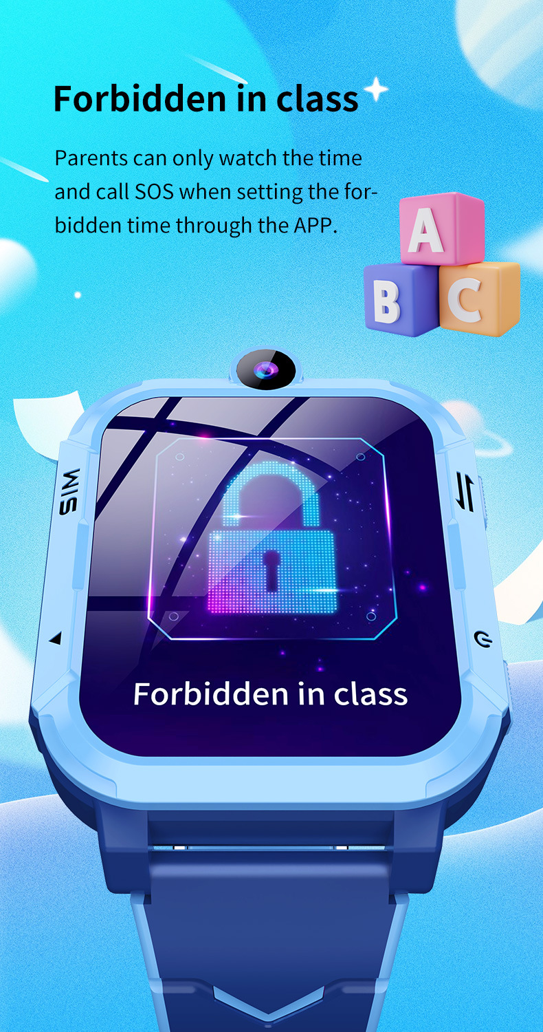 Cross-border foreign language Y76 children's phone smartwatch, 4G video call, photo, waterproof, foreign language and multiple languages undefined
