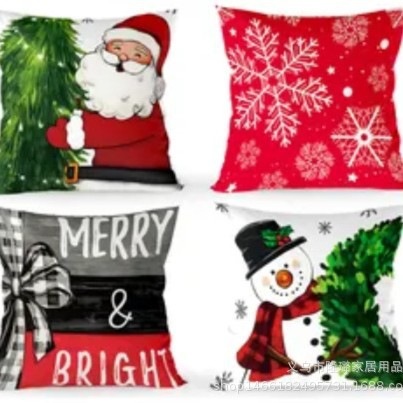 Navidad almohada cubierta de decoración para el hogar almohada de la sala de estar sofá cojín cubierta de dormitorio almohada de cabeza fábrica al por mayor