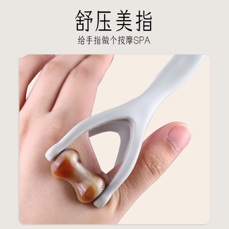牛の角の指のマッサージ器の手の関節のツボのローラーの神器のやせている細い漫画は多機能の経絡を育成します。|undefined