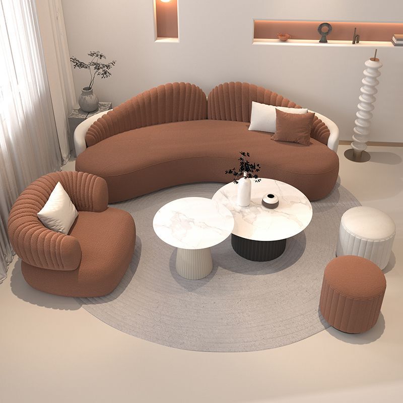 Light Luxury Sofa for Living Room, Home Use, Beauty Salon, Curved Sofa for Office Reception, Nail Salon Sofa, Rest Area Light Luxury Sofa for Living Room, Home Use, Beauty Salon, Curved Sofa for Office Reception, Nail Salon Sofa, Rest Area