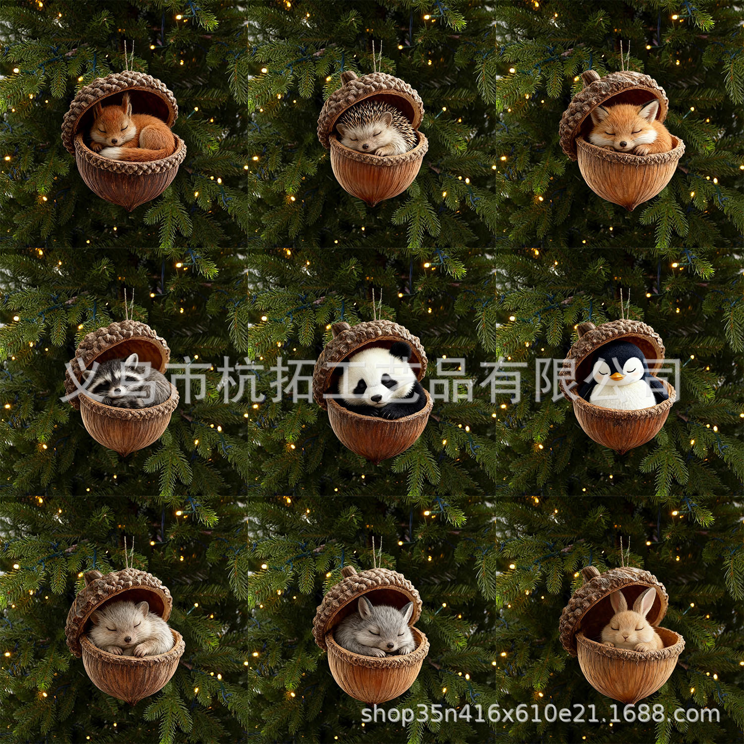 Colgar decoración transfronteriza acrílico de otoño ardilla de campo erizo animal de la familia fiesta decoración del hogar colgar image 15