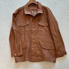 LP男士Loro高端  亚麻中长款休闲夹克外套 舒适透气 触感柔软亲肤