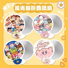 漫画自撮り反射板折りたたみポータブル手回し扇風機夏かわいいポータブル折りたたみ小型扇風機