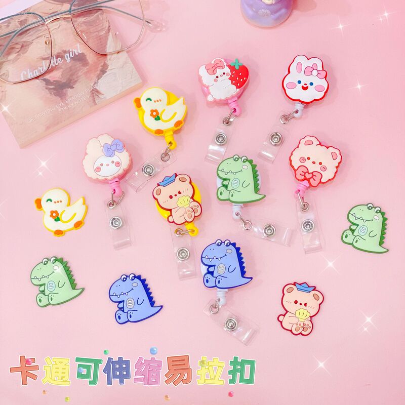 Nurse Badge Buckle Cartoon Certificate Clip Retractable Easy Pull Buckle Lanyard Card Holder Student Doctor Work Card Brand