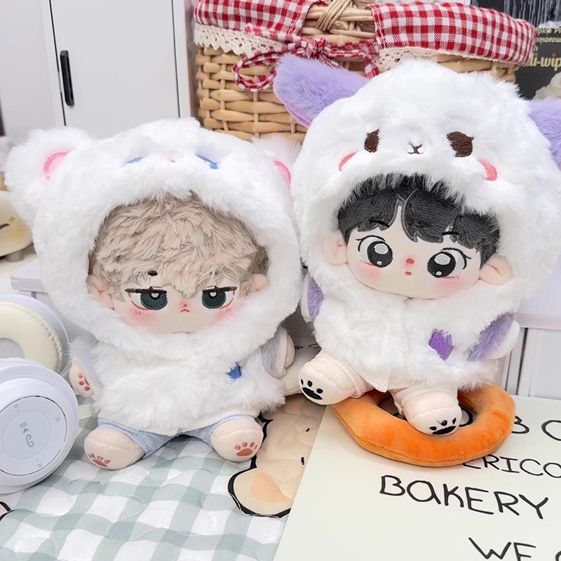20cm Little White Bear Doll Clothes White Winter Cotton Doll Cute Cheap Coat Doll Dressing Accessories Mini