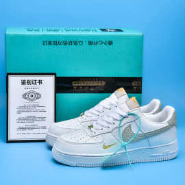 莆田工厂空军AF1白灰金板鞋男女款耐剋官低帮情侣小白鞋运动休闲