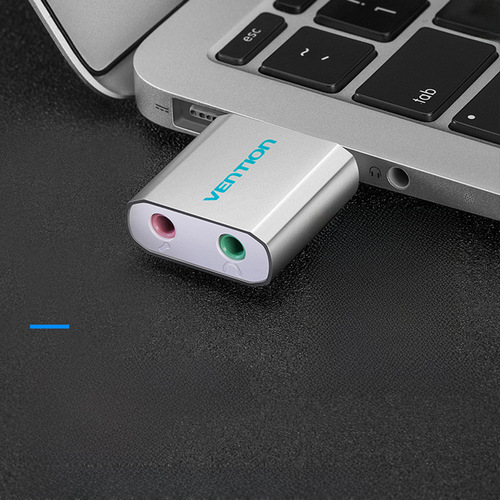 Wisen Desktop Laptop PS4 External Independent Sound Card Driver-Free Headphone Adapter External USB Sound Card