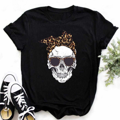 Cross-border large size loose fashionable new leopard print heart base shirt short-sleeved T-shirt for women