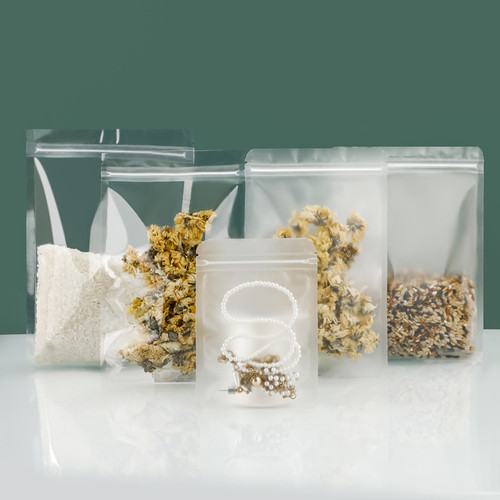 Scented tea frosted flat bottom self-sealing bag transparent dried fruit snack food sealing bag sealing bag packaging zipper bag