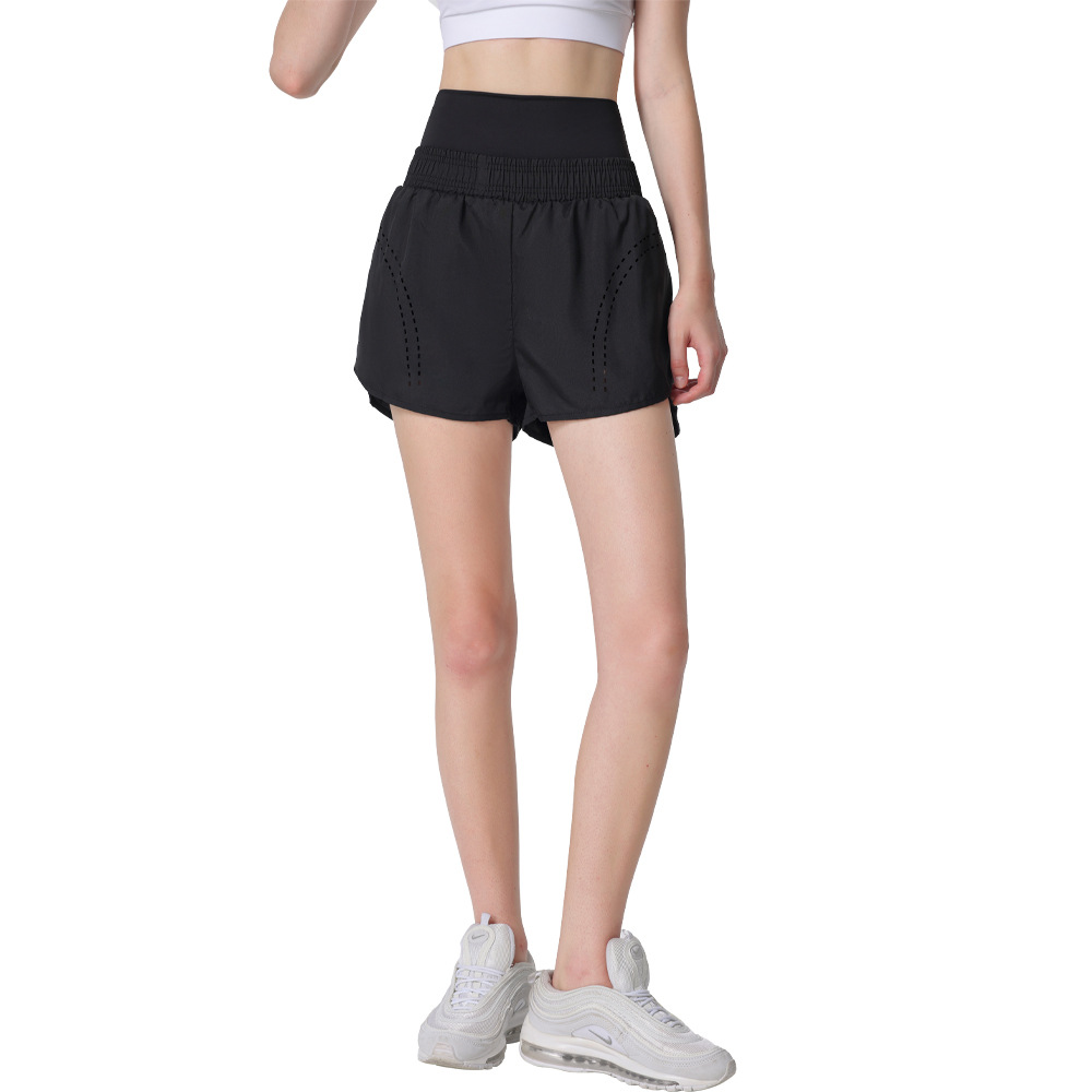 Nuevos pantalones cortos deportivos de mujer anti-exposición pantalones casuales de Yoga de cintura alta desgaste exterior pantalones de fitness ajustados de secado rápido europeos y americanos