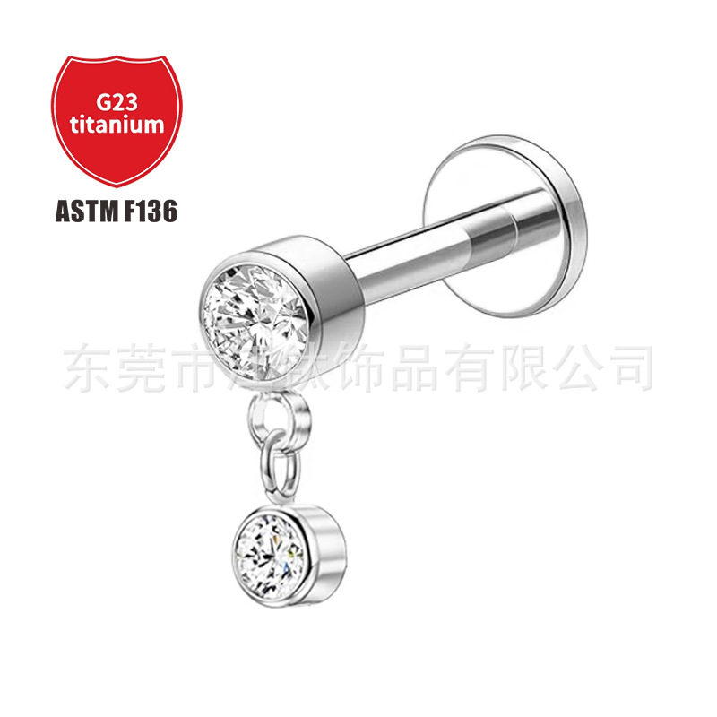 Pointed titanium steel lip stud product view
