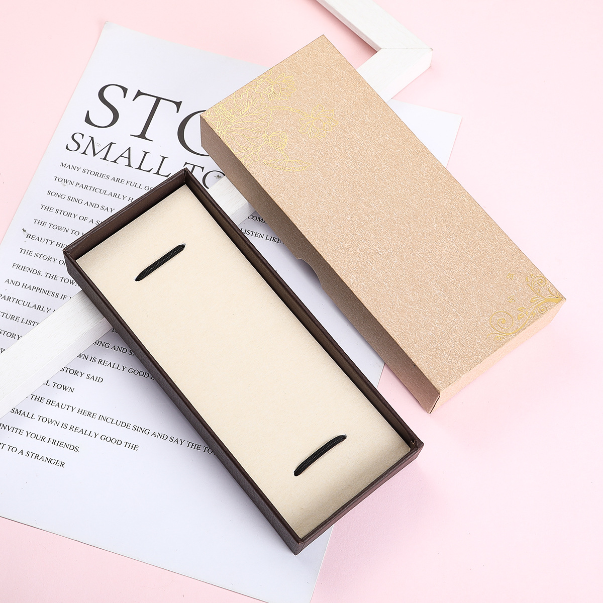 厂家批发创意纸质金属钢笔盒天地盖签字笔盒礼品套装广告盒