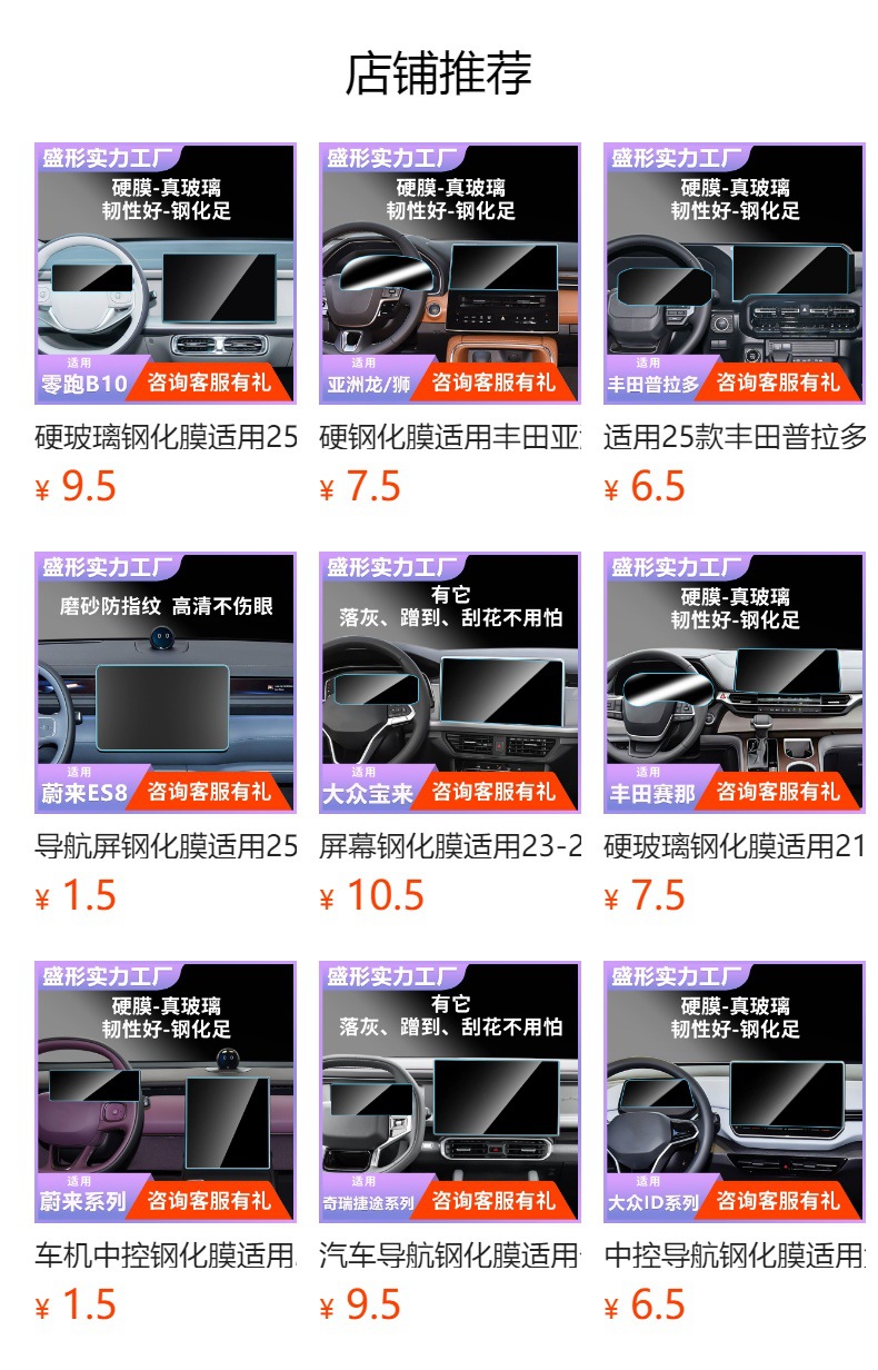 Suitable for Fox Alpha T5 S5 Central Control Navigation Tempered Film, Instrument Panel Film Supplies, Car Interior Film Wholesale