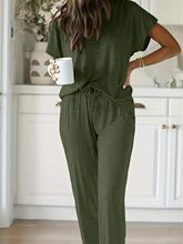 O 45200 Crew Neck Loose Soft Short Sleeve Set Բ����������