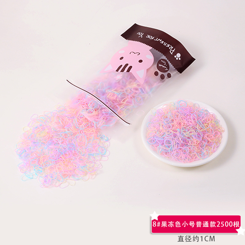 Banda de goma desechable lazo de pelo femenino negro pequeña banda de goma gruesa cubierta de cuero no daña banda de pelo durable cuerda tocado