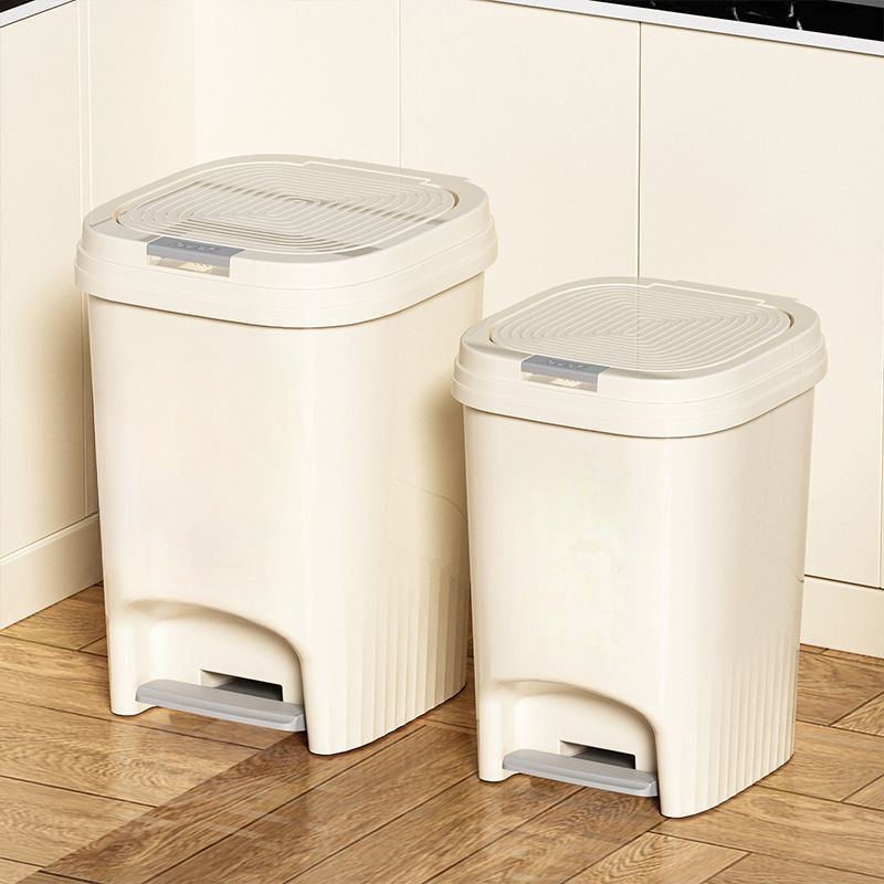 Kitchen Large-Capacity Trash Can Foot-Operated High-Value Cartoon Print Toilet Bedroom New Push-Type Paper Basket Kitchen Large-Capacity Trash Can Foot-Operated High-Value Cartoon Print Toilet Bedroom New Push-Type Paper Basket