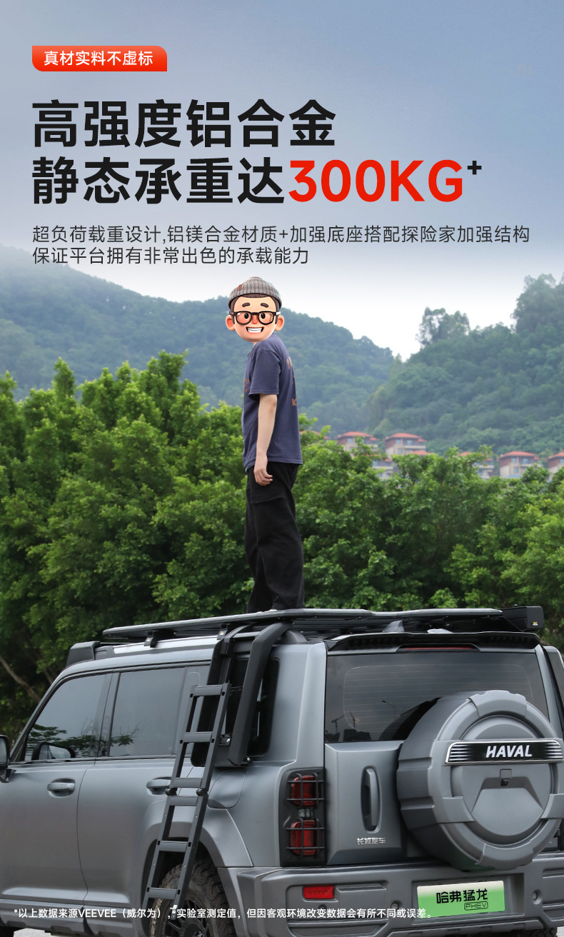 Haval V7 Menglong Plus Haval H9 Roof Expansion Platform Luggage Rack Folding Ladder Spotlight Side Tent