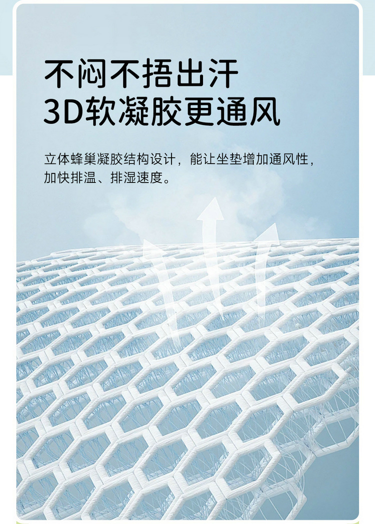 New cross-border cartoon car honeycomb cushion gel seat cushion summer car breathable cool cushion office seat cushion