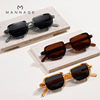 Trend sunglasses, square brand glasses, European style, suitable for import