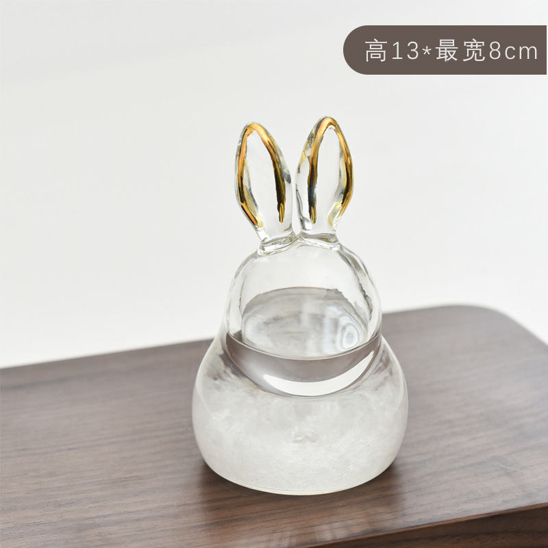 Pronóstico del tiempo botella Linda botella de tormenta de conejo botella de tiempo creativo para amigos regalo artesanal de vidrio fabricante al por mayor