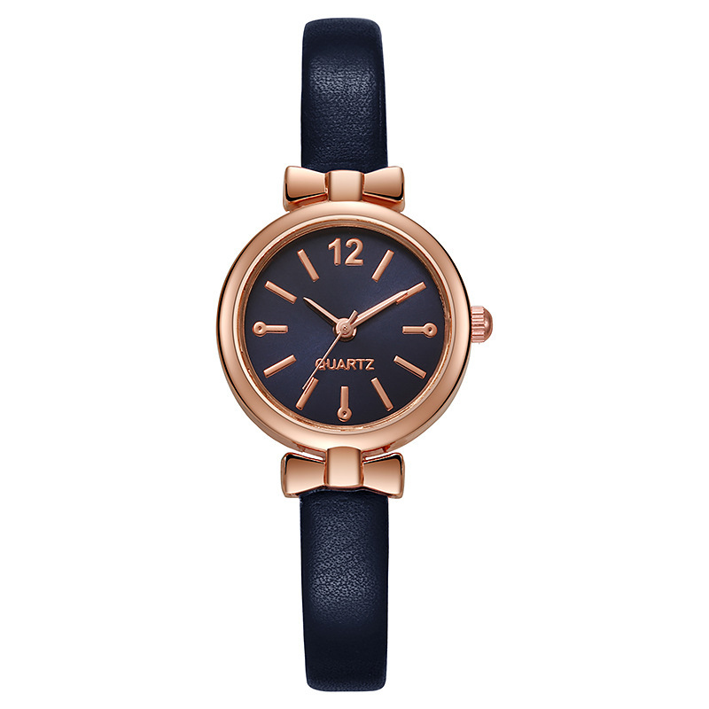 Nuevo reloj de aleación de estilo antiguo pequeño y fresco, estudiante, cinturón delgado simple, reloj de mujer, cabello negro