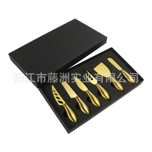 Production and Supply stainless steel hollow handle cheese knife 6-piece cheese knife suit hollow handle Knife Baking knife
