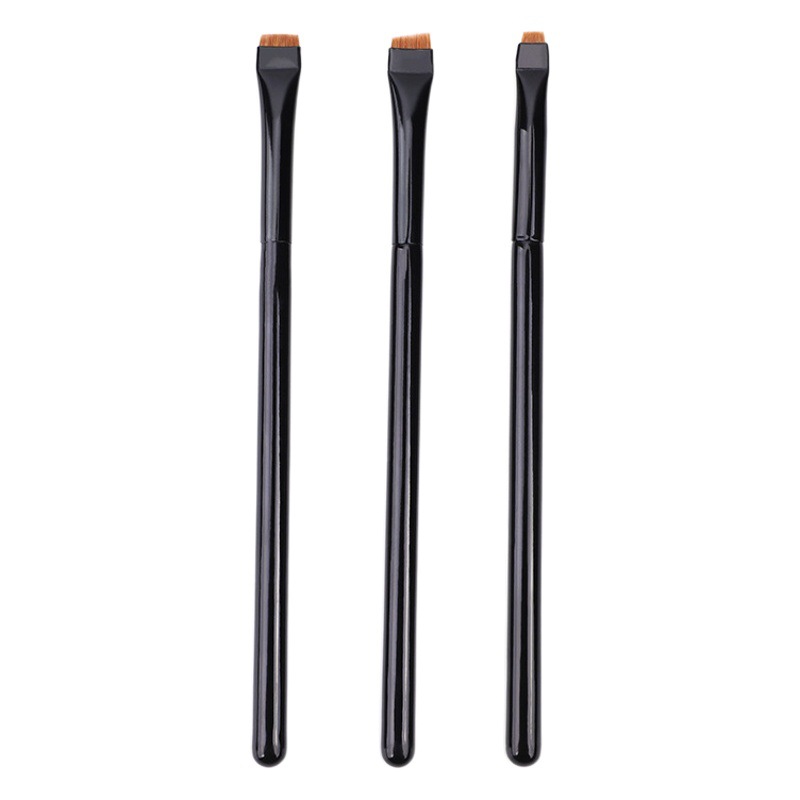 Hoja de pelo de cola de lobo amarillo cabeza plana cepillo delineador de ojos cepillo de cejas tamaño hoja mm grado sombra de ojos cepillo de maquillaje de pelo de animales cepillo