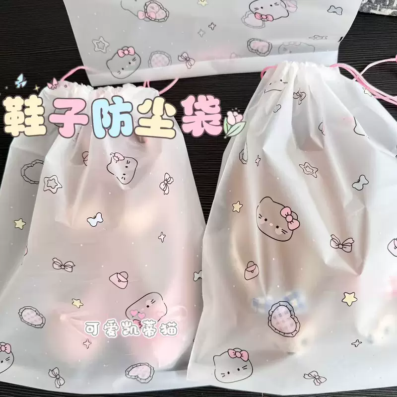 Hello Kitty, сумка для хранения, милый мешок для обуви, водонепроницаемые чехлы для обуви для выхода, на шнурке