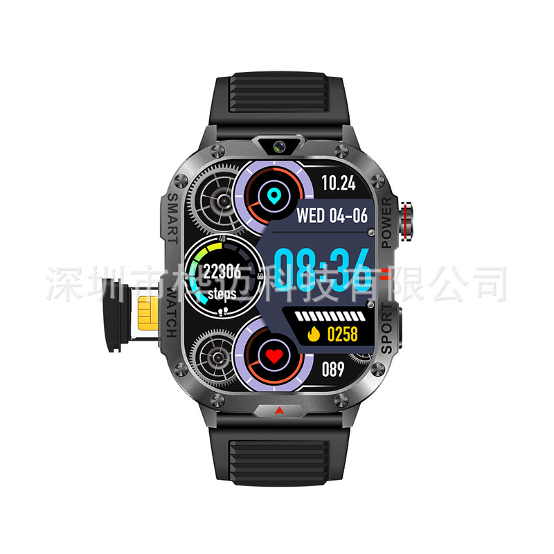 New BW18 Smartwatch with SIM Card Slot, Independent SIM Card, LED Flashlight, Bluetooth Connection, and Durable Design