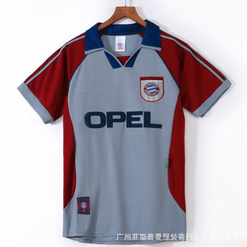FC Bayern Munich Retro 1998/00 Away Jersey Grey Red