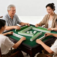 手搓麻将牌大号四川麻将牌晶玉手打大号便携手提麻雀牌家用麻将