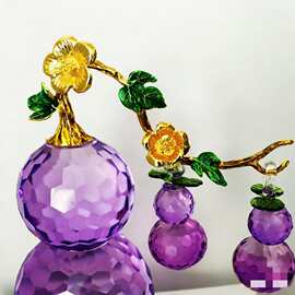 新款珐琅水晶琉璃葫芦摆件家居饰品客厅办公室玄关装饰工艺品摆件