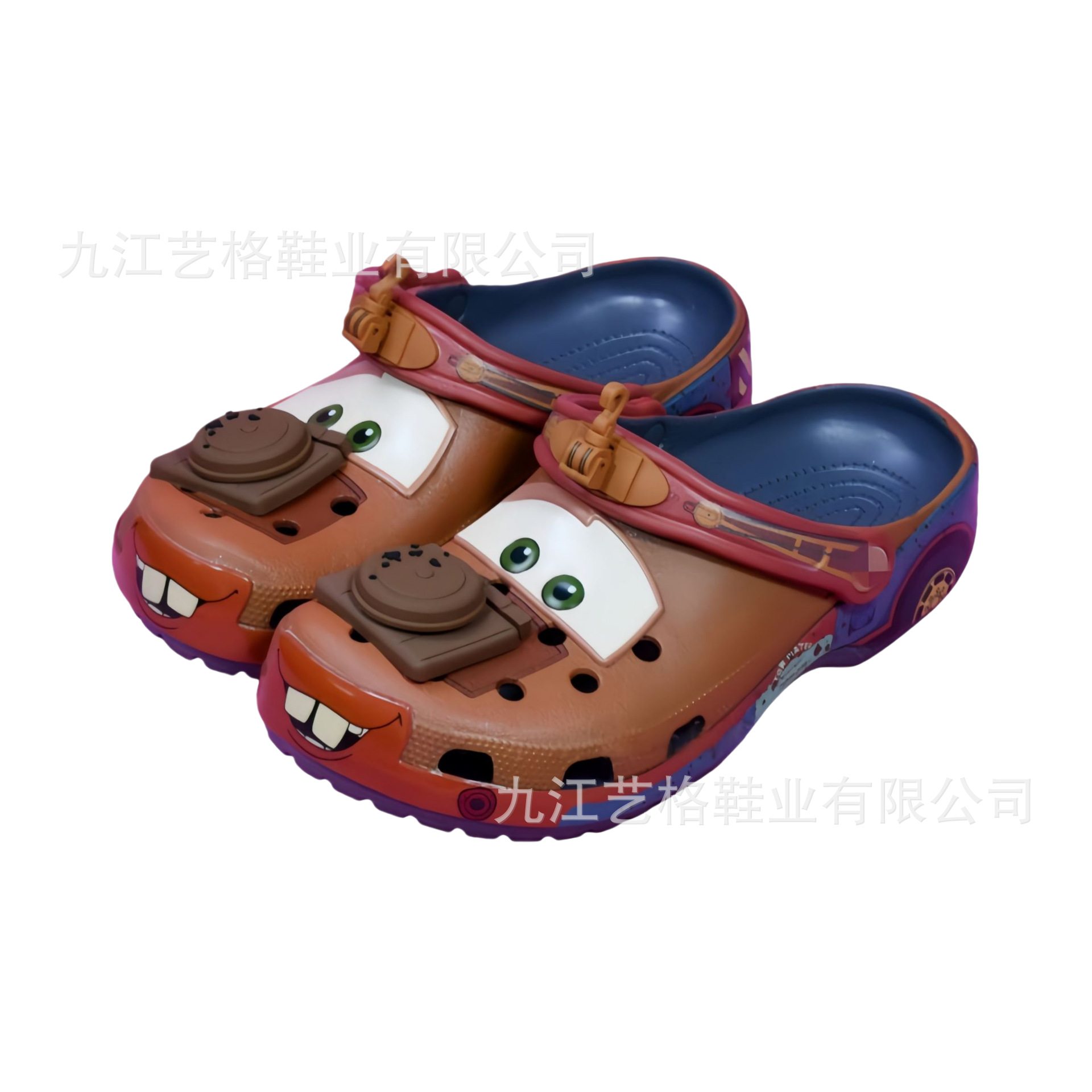 KJ McQueen Pattaya Cartoon Auto Hole Sandals Coches Movilización de la playa Adultos y Hombres zapatillas para padres e hijos
