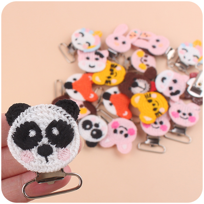 Bebé suministros nuevo ganchillo DIY animal Panda chupete clip bebé conejo clip pezón anti-gota cadena Accesorios
