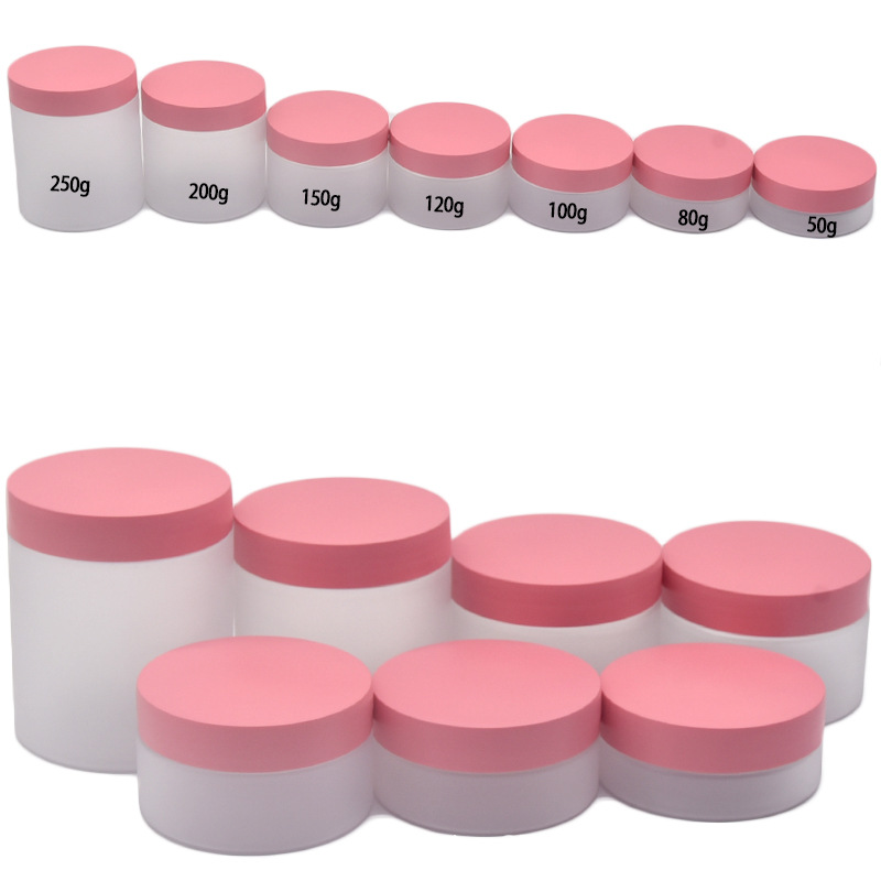 PET plástico Rosa botella de boca ancha botella de crema cosmético sub-embalaje botella vacía máscara tarro crema de ojos tarro crema facial tarro