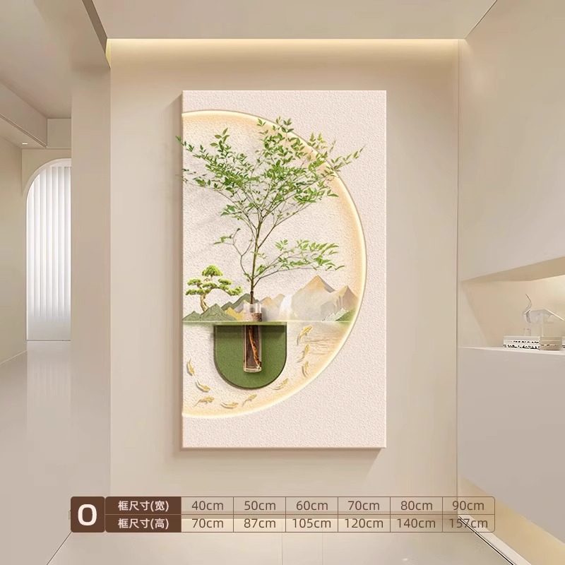 クリーム風客間背景壁装飾画水培緑植戸は玄関廊下の通路壁画を掛けている
