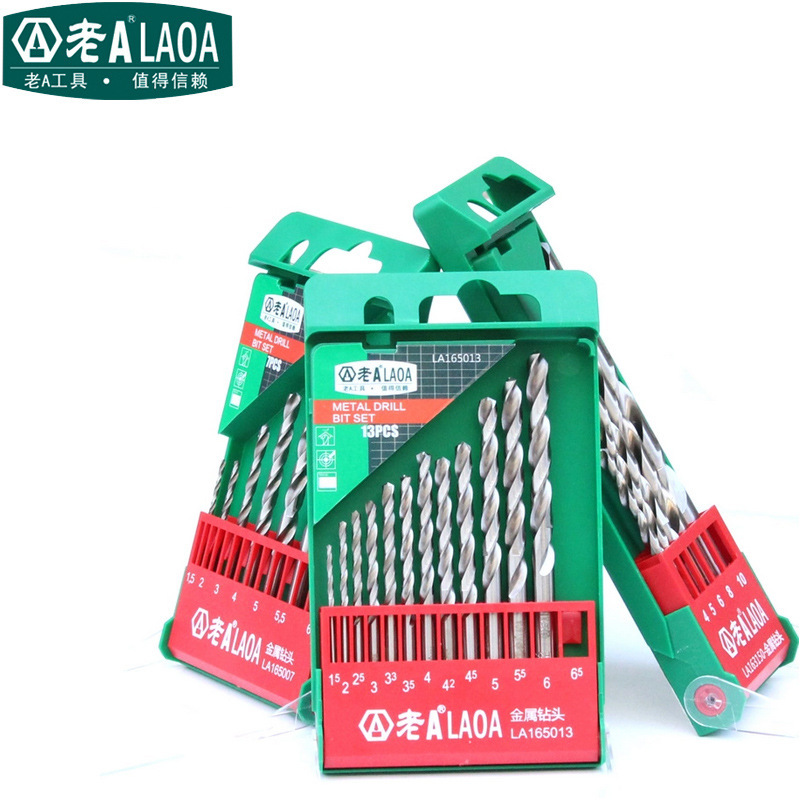 老A 高速钢麻花钻头套装 全磨制M2不锈钢克星 直柄钻花组套