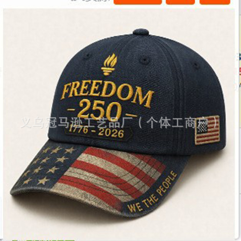 老鹰棒球帽250周年刺绣纪念帽南瓜鸭舌帽 250th Anniversary Cap|undefined