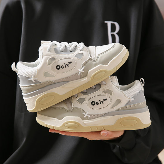 Trendy Men's Shoes 2023 New Couple Shoes Women's Autumn Soft-soled Bread Shoes All-match Casual Thick-soled Sports Board Shoes
