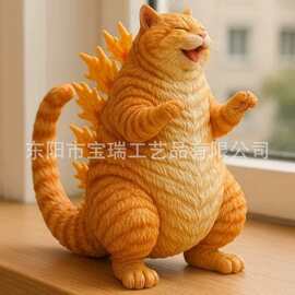 跨境创意树脂工艺猫咪恐龙可爱卡通儿童创意礼品家居桌面摆件